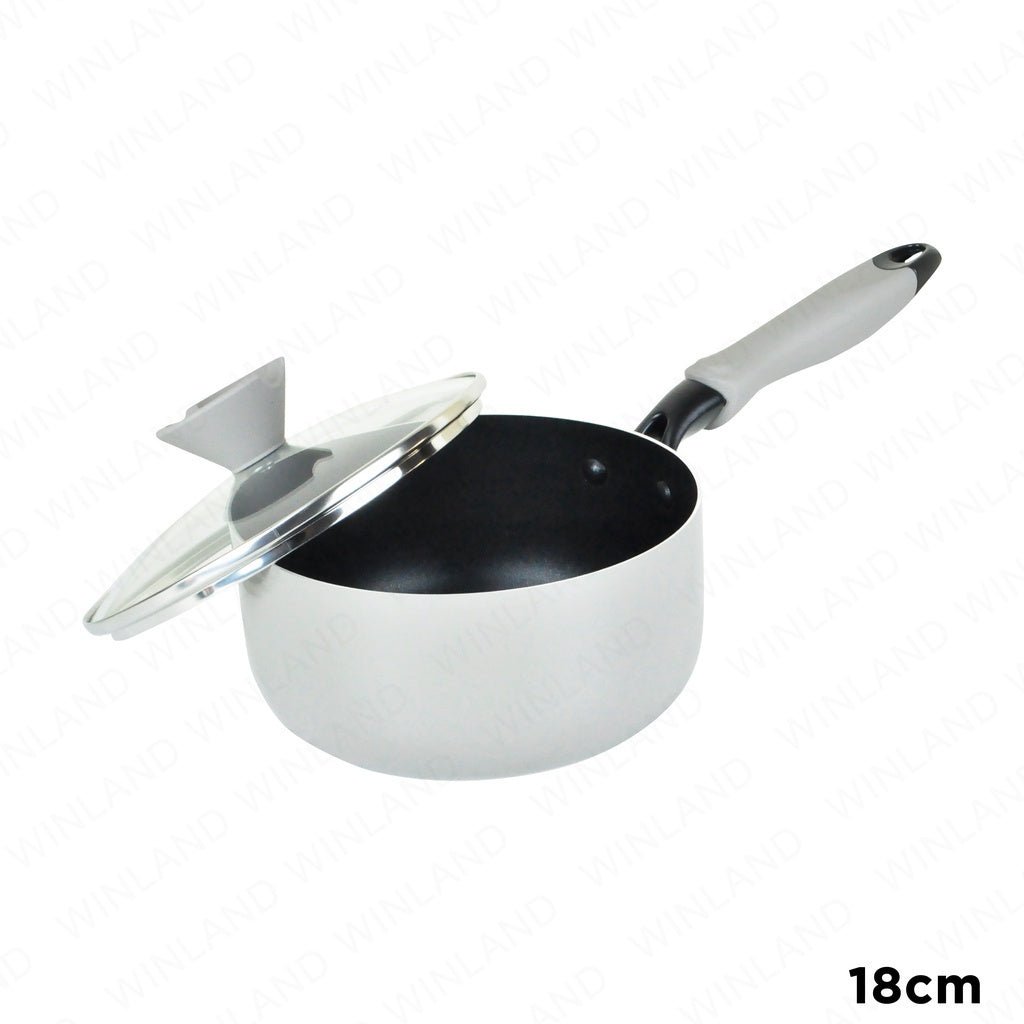 HOME ESSENCE by MASFLEX 18cm 2Layer Non - stick Induction Saucepan Gauge Aluminum Cookware NS - 18S - Winland Depot