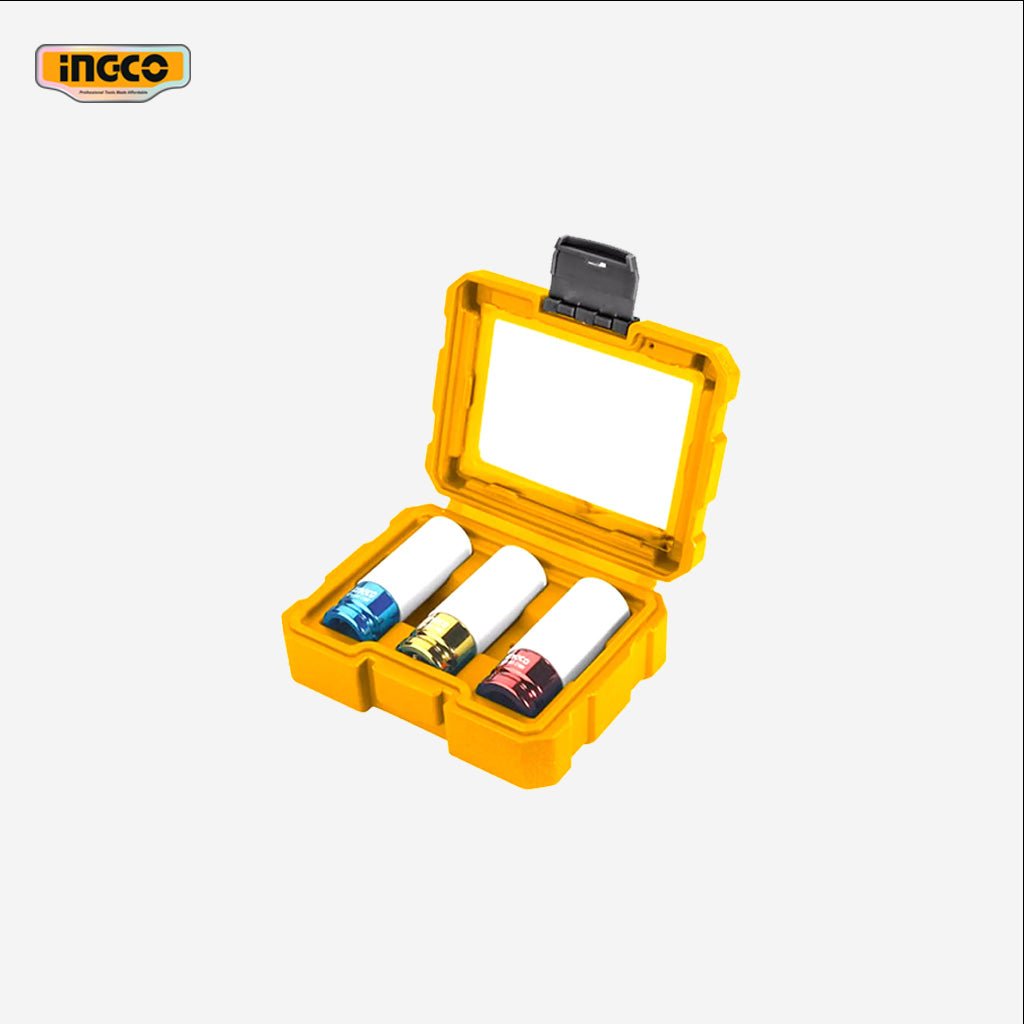 Ingco 1/2 Inch 3 Pcs Non - Marring Lug Nut Wheels Socket Set - Winland Depot