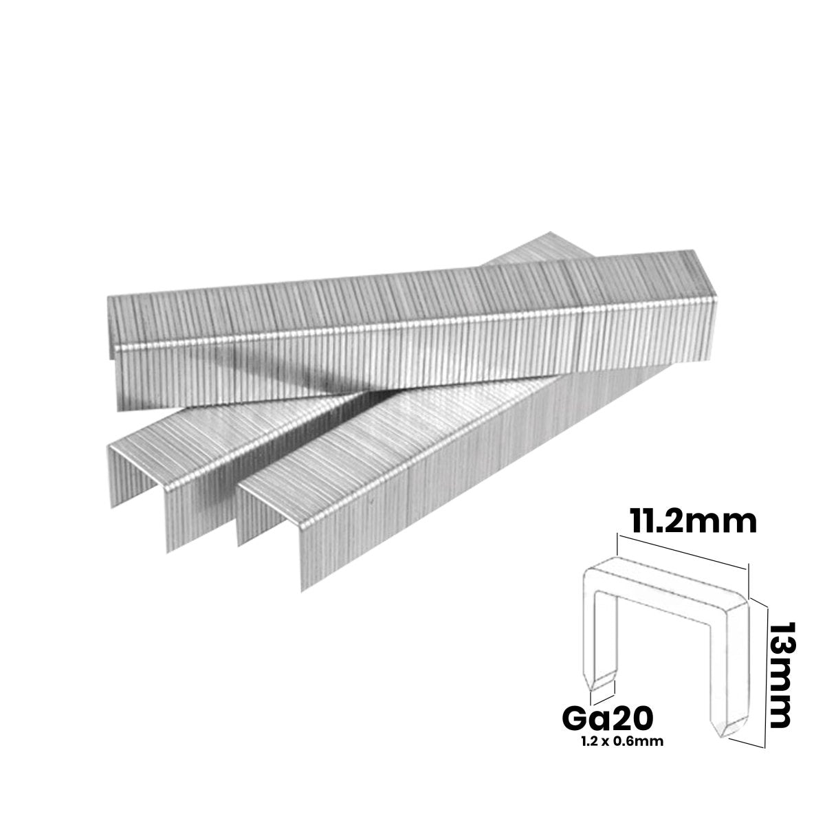 Ingco 25mm Crown Staple Set of 5000pcs 13 x 11.2 x 1.2mm Sold per box AST20131 - Winland Depot