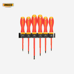 Ingco 6 Pcs VDE Insulated Flat Phillips Handle Screwdrivers Set HKISD0608 - Winland Depot