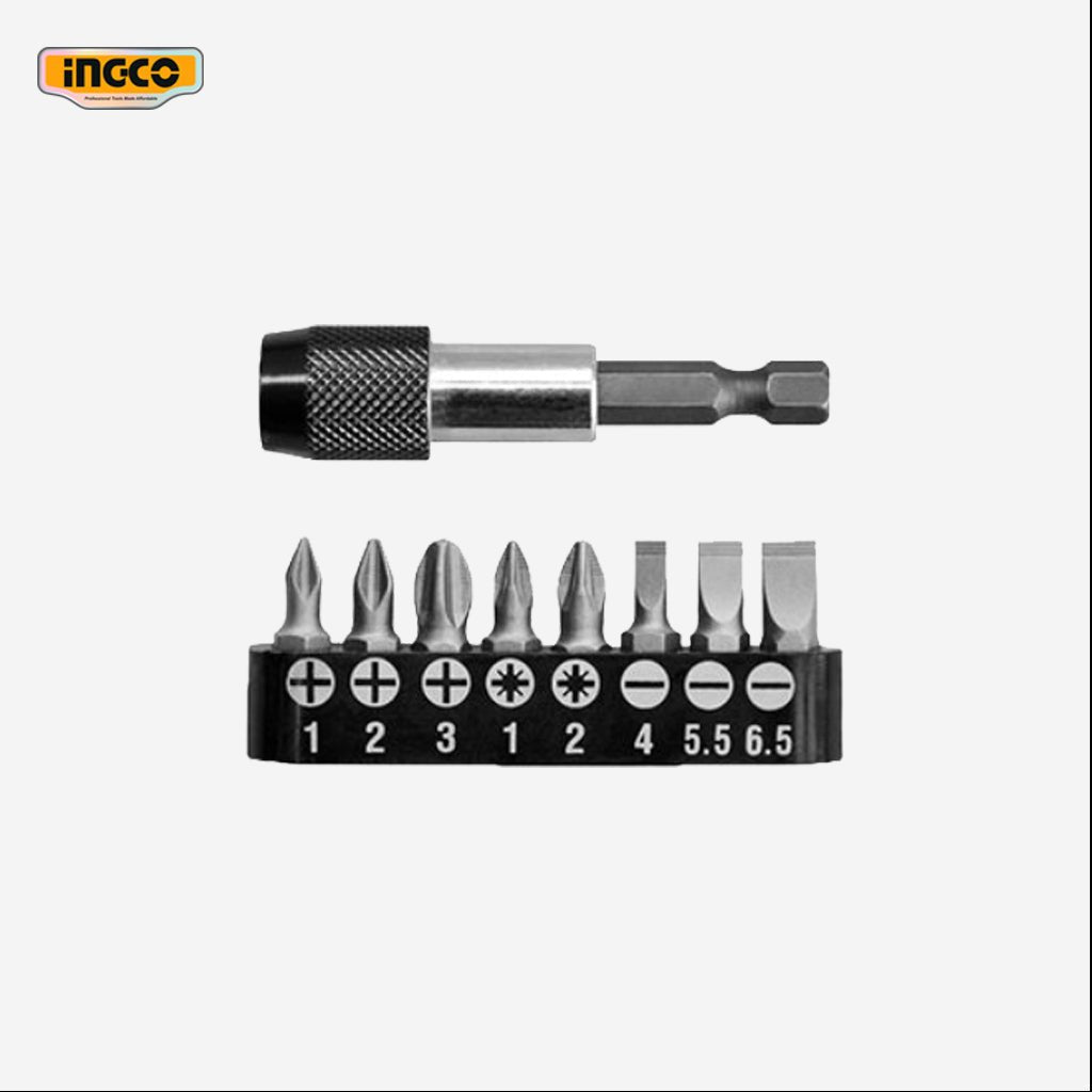 Ingco 9 Pcs Screwdriver Bits Set Quick Release Holder AKSD0071 - Winland Depot