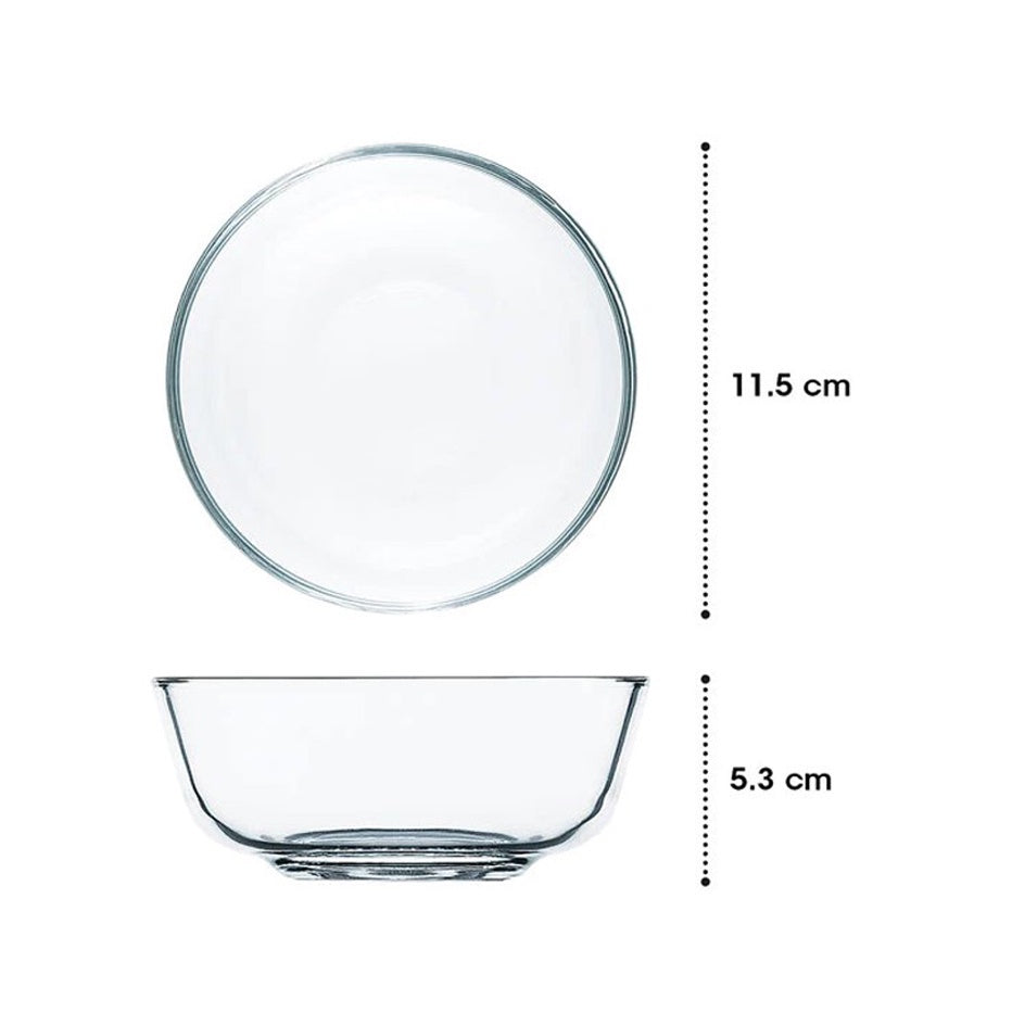 Union GLASS Thailand Premium Clear Glass Bowl 325 ml | 4.5 oz | 4.5" Set of 6