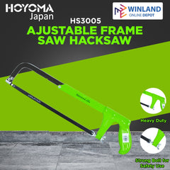 Hoyoma japan by Winland Adjustable Frame Saw Hacksaw with Blade 12" (300mm) HS3005
