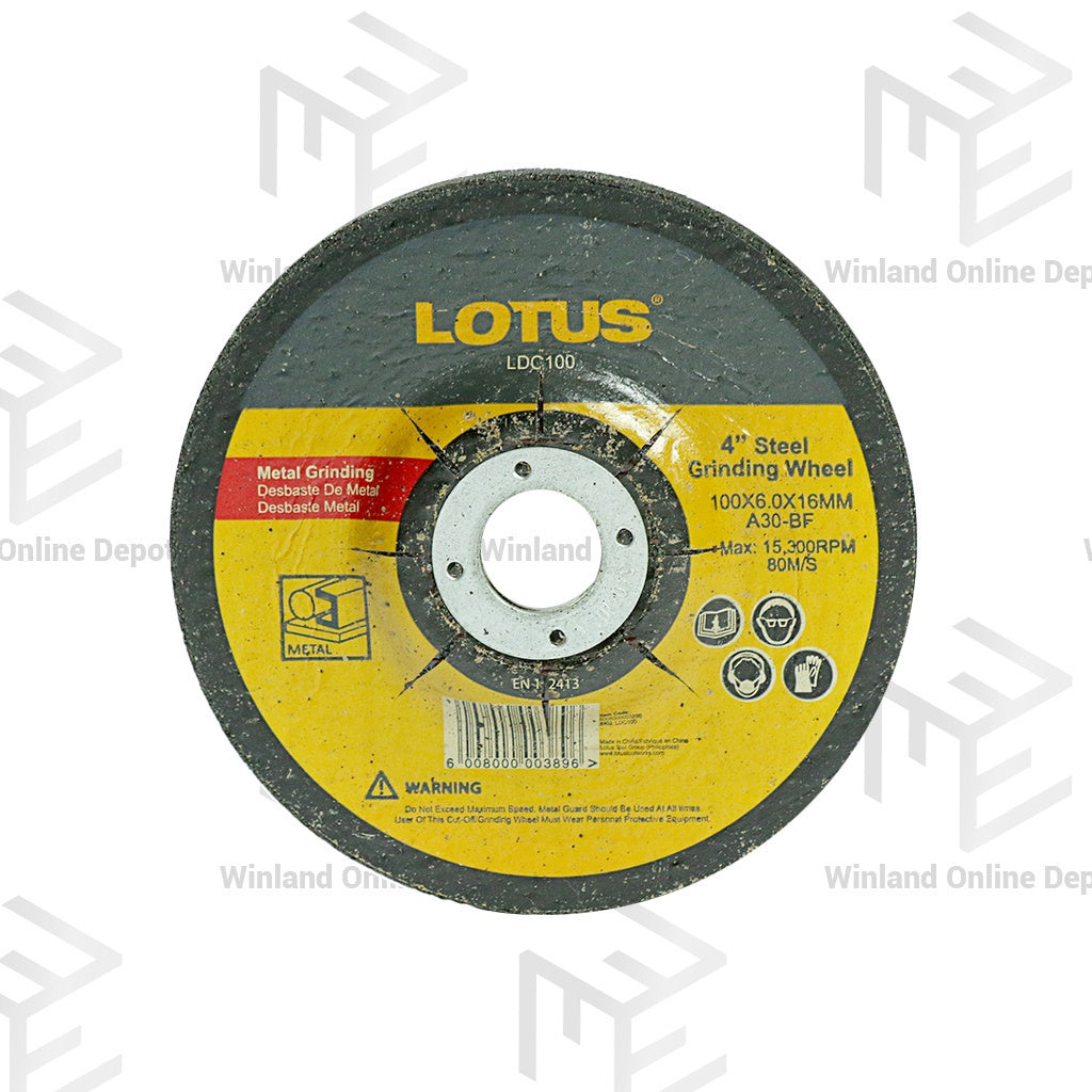 Lotus by Winland Angle Grinder / Grinding Wheel 4"/100 x 6.0 x 16mm A30 LDC100