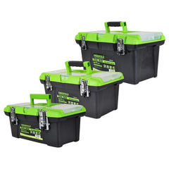 Greenfield by Winland 14-19 Inches Plastic Iron Tool Box Organizer w/ Metal Latch & Removable Tray