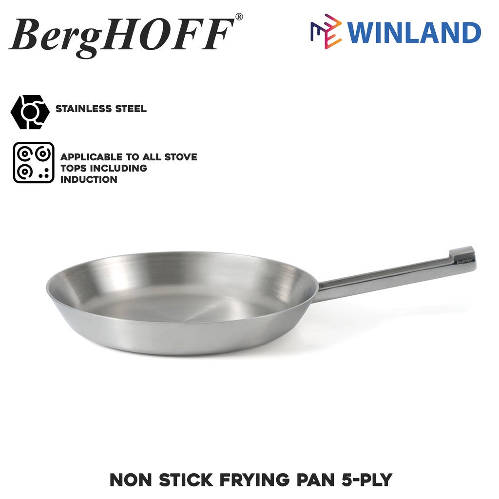 Berghoff by Winland 18/10 PURE Stainless Steel Neo Non Stick Frying Pan 5-Ply Fry Pan