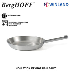 Berghoff by Winland 18/10 PURE Stainless Steel Neo Non Stick Frying Pan 5-Ply Fry Pan