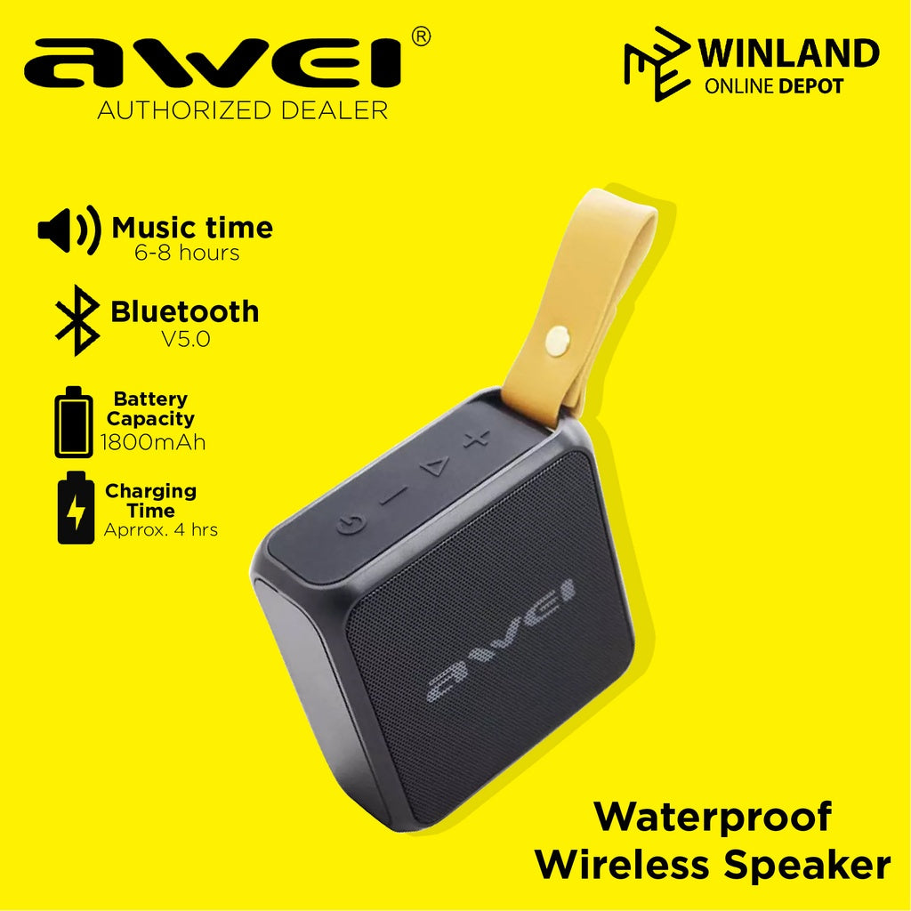 Awei by Winland Y119 Mini Portable Outdoor Wireless Speaker w/ TWS Function and Superior Bass Sound