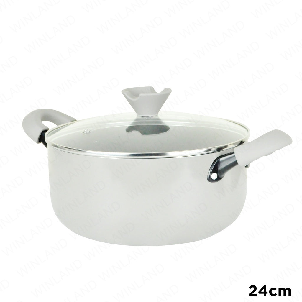 HOME ESSENCE by MASFLEX 24cm 2Layer Non-stick Induction Casserole Gauge Aluminum Cookware NS-24C