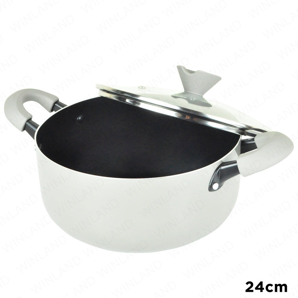 HOME ESSENCE by MASFLEX 24cm 2Layer Non-stick Induction Casserole Gauge Aluminum Cookware NS-24C