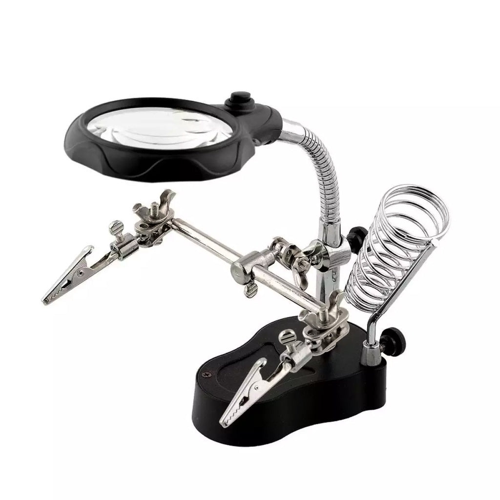 Winland TE-801 Helping Hand Tool Multi-function LED Magnifier LED Light w/ Soldering Stand Holder