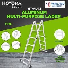 Hoyoma japan by Winland Aluminum Multi-Purpose Ladder 4 Folds 12 Step Ladder HT-AL43