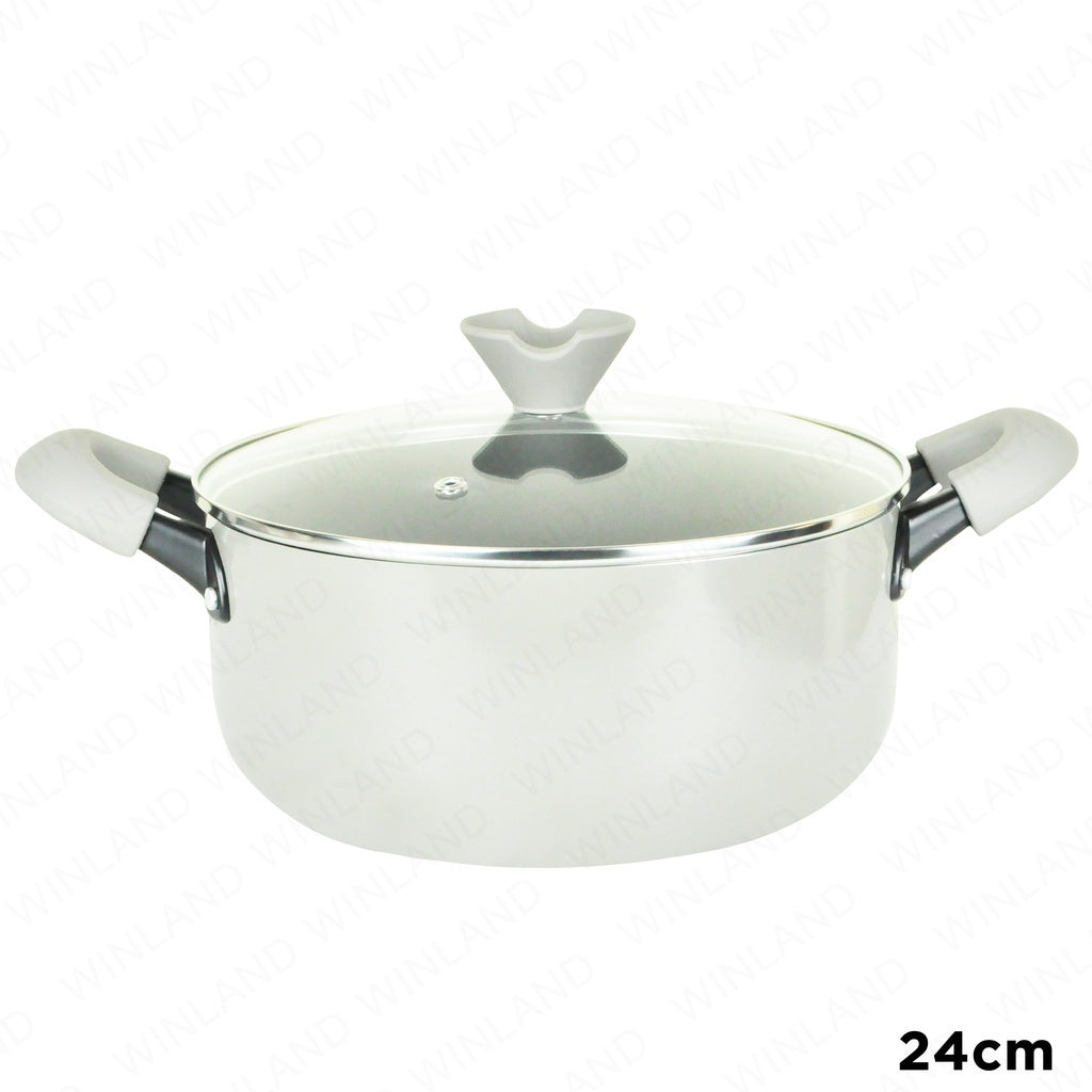 HOME ESSENCE by MASFLEX 24cm 2Layer Non-stick Induction Casserole Gauge Aluminum Cookware NS-24C