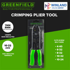 Greenfield by Winland Insulated and Non- Insulated Crimping Plier 7mm-8mm/10-24/10-22 AWG PGCP