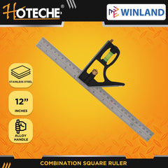 Hoteche by Winland 12inch/300mm Stainless steel blade Combination Square Ruler 282401
