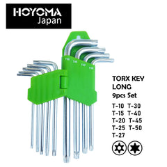 Hoyoma japan by Winland Long Arm 9pcs Torx Key Set w/ chrome vanadium steel material H-NL008