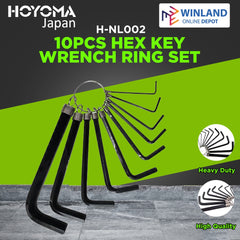 Hoyoma japan by Winland 10pcs. Hex Key Wrench Ring Set H-NL002