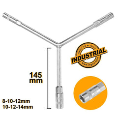 Ingco Y-Type Socket Wrench Hand Tools 8-10-12mm | 10-12-14mm HYSW081012  / HYSW101214