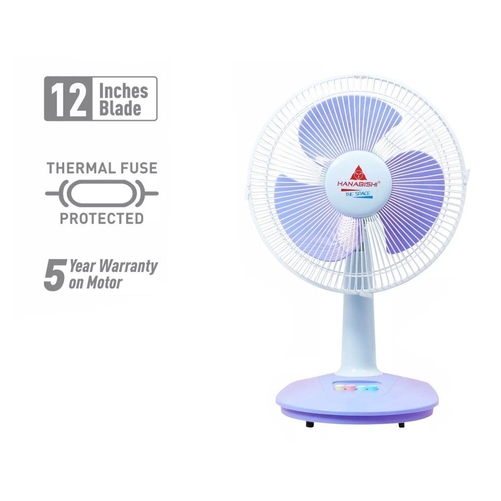 Hanabishi 12inches 3 Blades Desk Fan | Electric Fan 40watts THE SPACE 12T