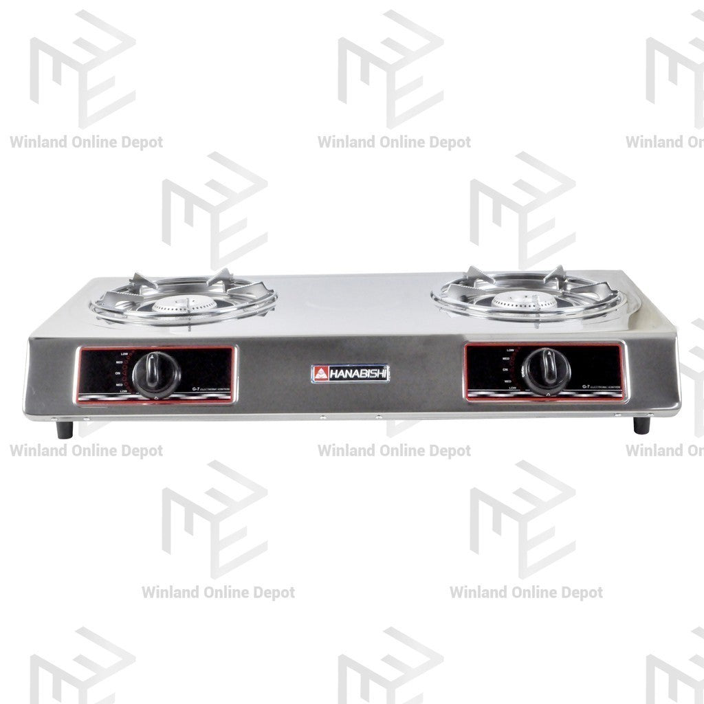 Hanabishi Stainless Steel Double Burner Gas Stove G-7