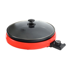 Kyowa Round Electric Griller Pan w/ Lid Flat Non-stick Coated Grill Pan KW-3755