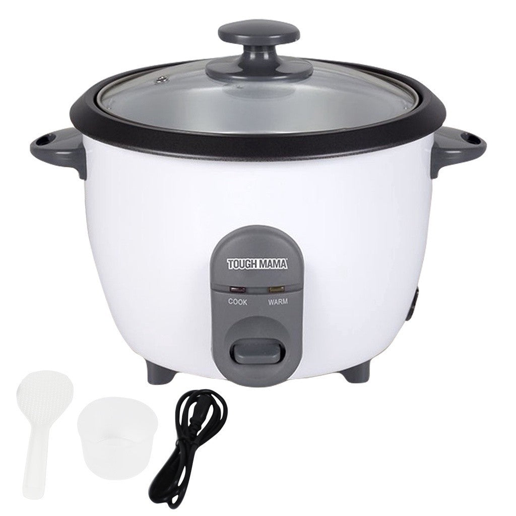 Tough Mama 1.2L Rice Cooker with Steamer (6-cup) White NRC12-IS