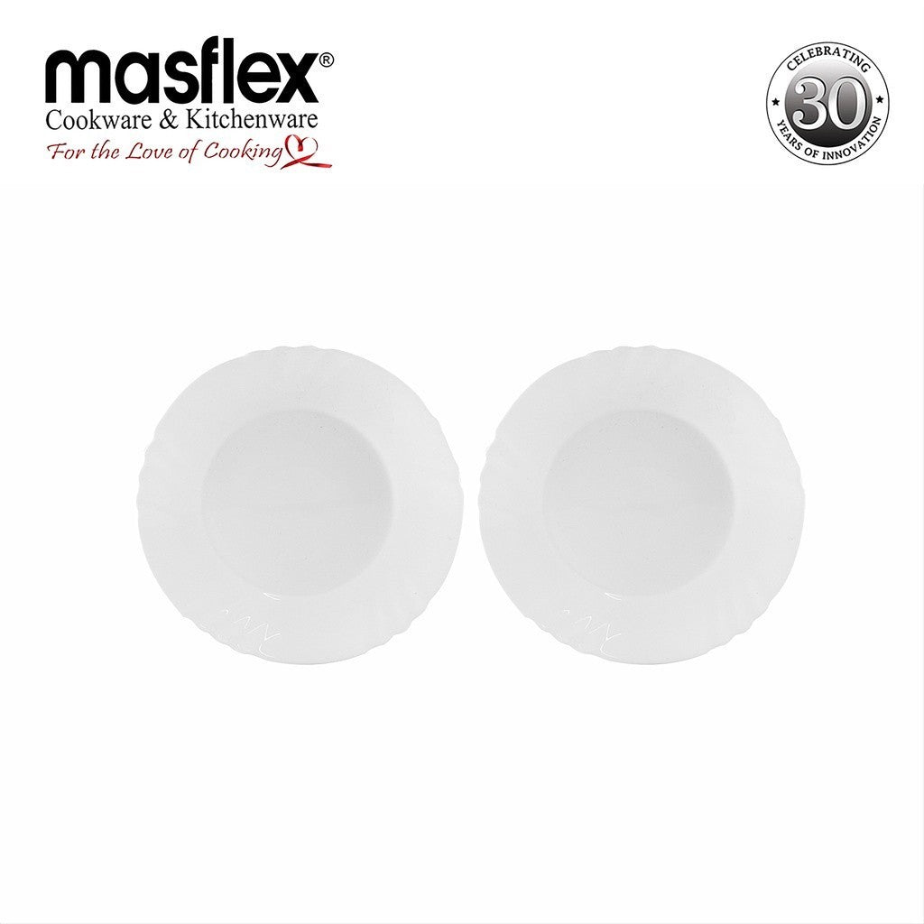 Masflex by Winland 6pieces Plain Opal Dinnerware Set Dishwasher & Microwave safe JT-101