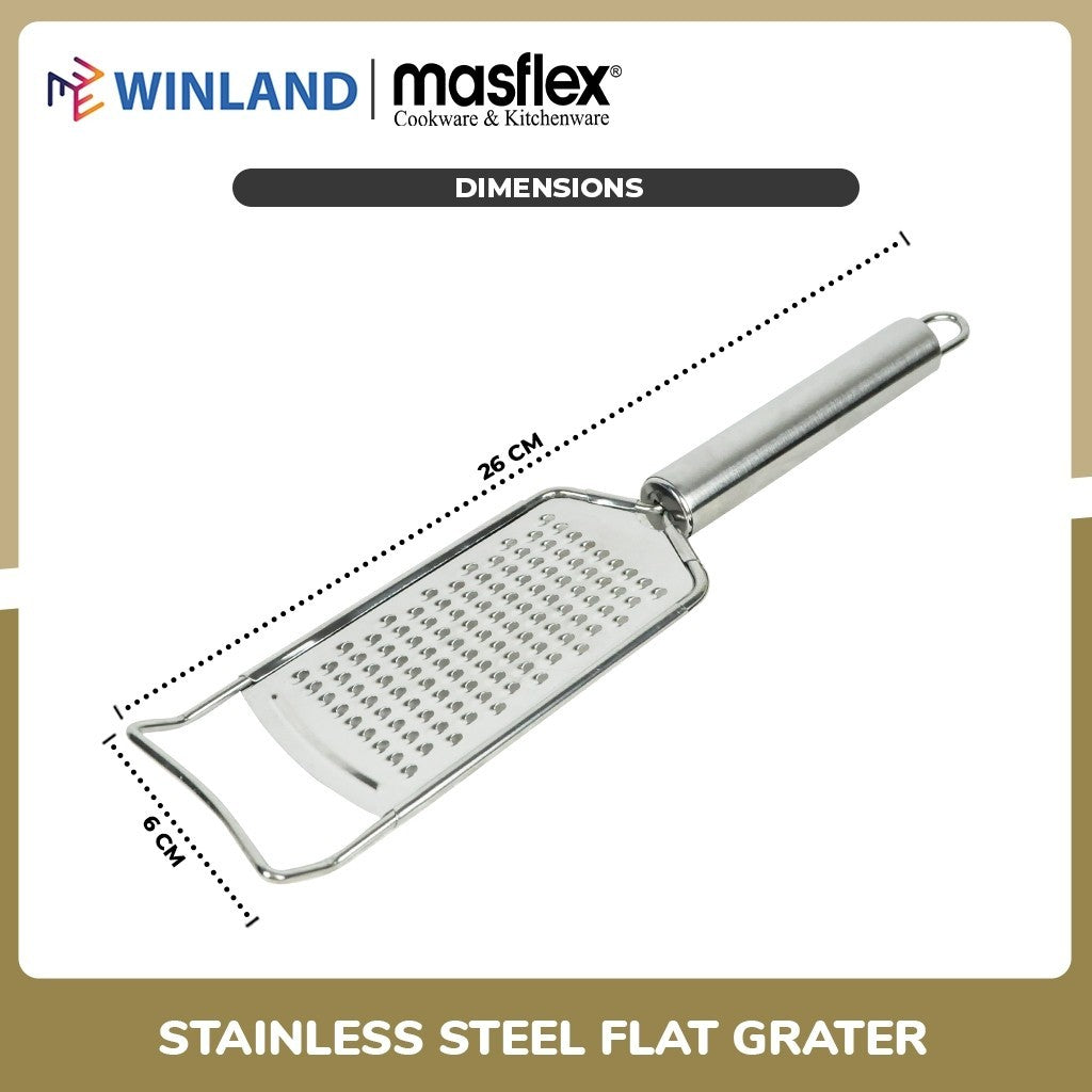 Masflex by Winland Stainless Steel Flat Grater Plane Radish Cheese Shredded Ginger Grater CL-1054