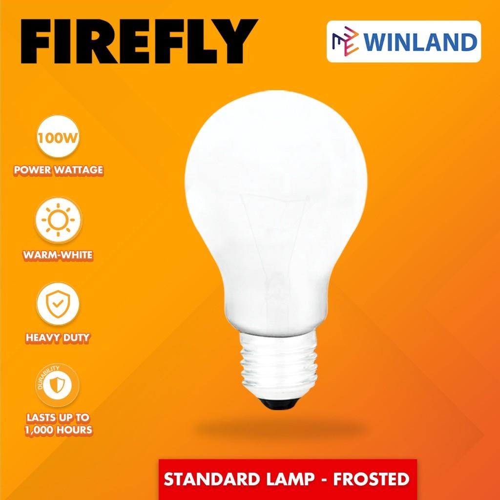 Firefly by Winland FROSTED Standard Lamp Incandescent Incubator Light Bulb Farm Chicken Incubator