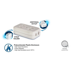 Royu Power 2+1-Gang/3+1-Gang/4+1-Gang Surface Type Flat Pin Outlet 10A/250V~