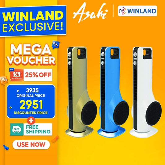 Asahi by Winland Tower Fan | Electric Fan w/ Powerful Air Delivery TF 006