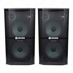 Crown 2pcs 3-Way Dual 10 Inches Karaoke Baffle Speaker 8 Ohms BF-118