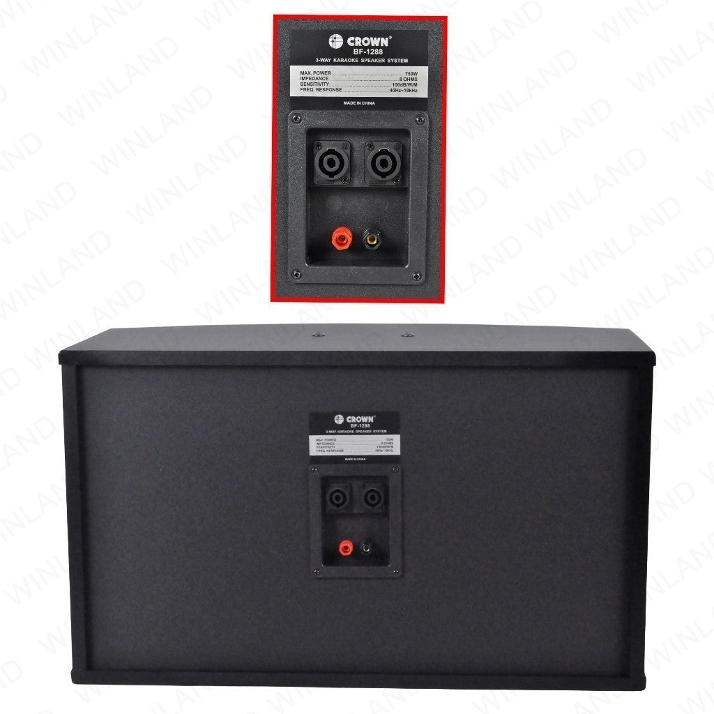 Crown 2 Pcs 3-Way Karaoke & Home Theater Speaker System 750Watts BF-1288