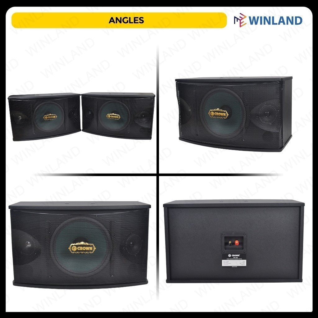 Crown by Winland 2pcs 3-Way Karaoke Speaker System 500 Watts BF-105