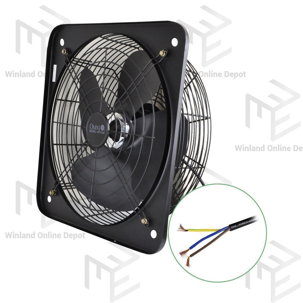 Omni by Winland Industrial Wall Mounted Exhaust Fan 12inch with Grille XFV-300