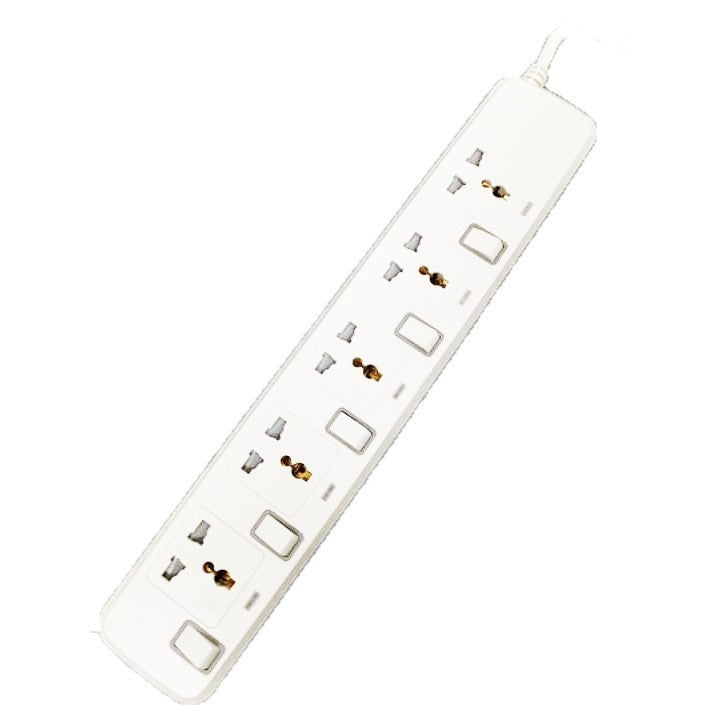 Royu Extension Cord Overload & Surge Protected 5 Outlets w/ Individual Switch REDEC705/W