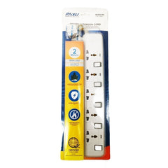 Royu Extension Cord Overload & Surge Protected 5 Outlets w/ Individual Switch REDEC705/W