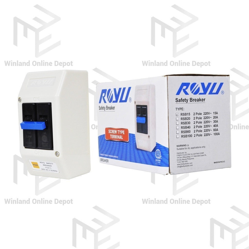 Royu Electrical Safety Circuit Breaker 15A / 20A / 30A/ 40A/ 60A Bolt On Type