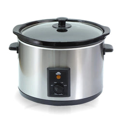 Kyowa 5.0L Slow Cooker Stainless Steel Body w/ Round Ceramic Inner Pot & Glass Cover