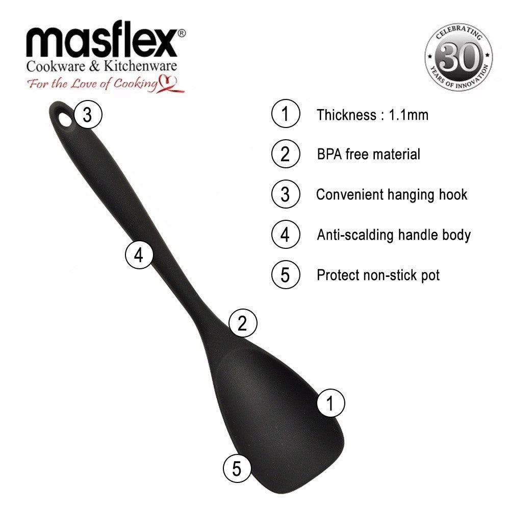 Masflex by Winland Silicone Solid Spoon L 28.7 cm x W 6.2 cm Made of Silicone & Nylon HI-973