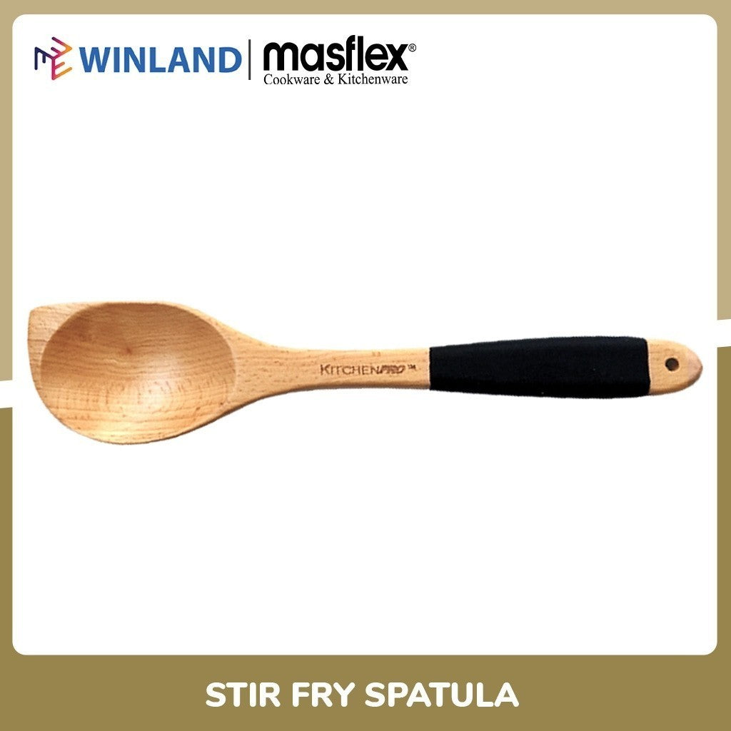 Kitchenpro by Masflex 12" Beech Wood Stir Fry Spatula (Pointed) KN-SFS