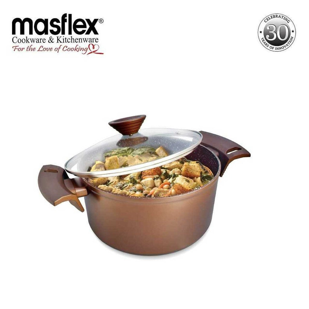 Masflex by Winland 24cm Forged Elegance Non Stick Induction Casserole w/ Glass Lid NZ-M6