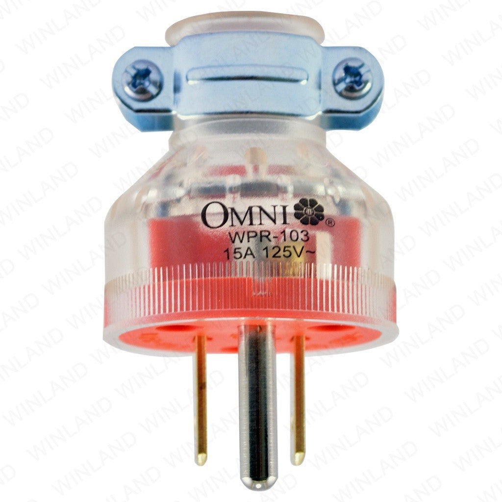 Omni by Winland Heavy Duty Parallel Plug with Grounding 15A 250V~ (Transparent) WPR-103