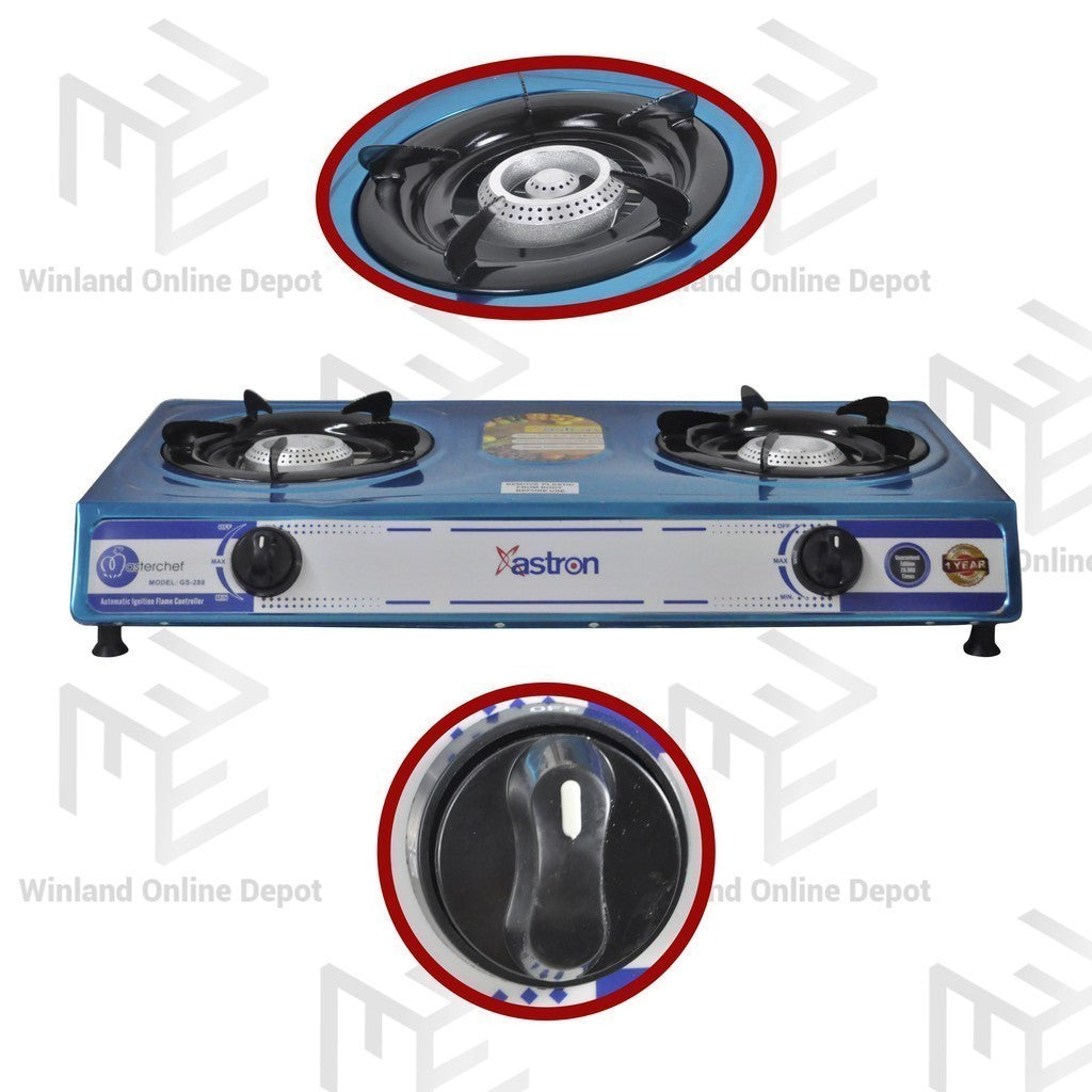 Astron by Winland Heavy Duty Double Burner Gas Stove Stainless Body