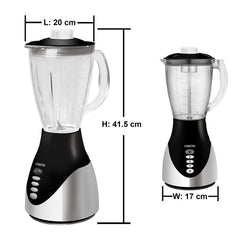 Union 1.5L Break-Resistant Glass Jar Blender Modern Chrome Design w/ Miller UGB-280