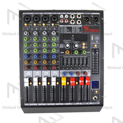 Titanium Audio Powered Mixer with DSP 350W RMS (USB,AUX,BT, +48V, 7-Band EQ CURVE 40P