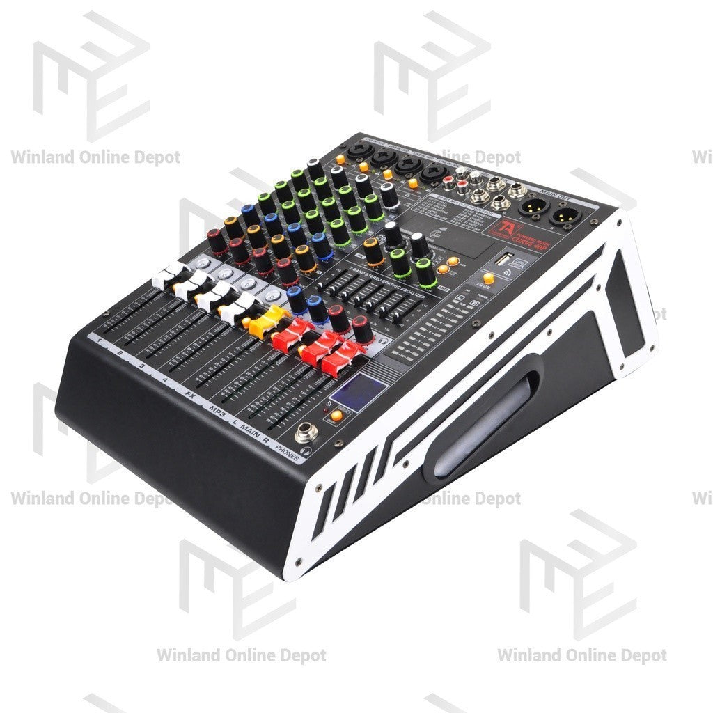 Titanium Audio Powered Mixer with DSP 350W RMS (USB,AUX,BT, +48V, 7-Band EQ CURVE 40P