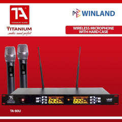 Titanium Audio Dual Channel Wireless Microphone UHF Mic with Hard Case TA-80U