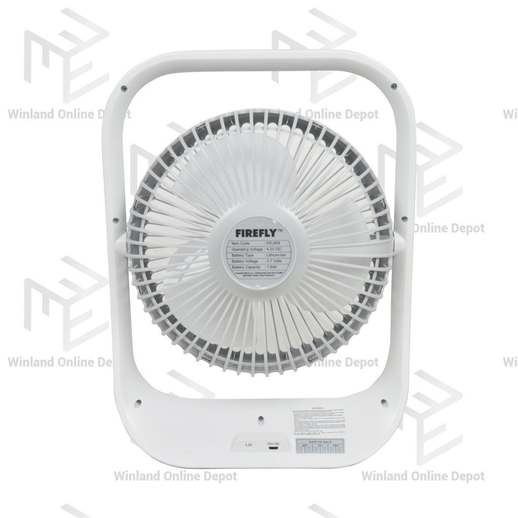 Firefly 7inch Rechargeable Table Fan with Night Light FEL654