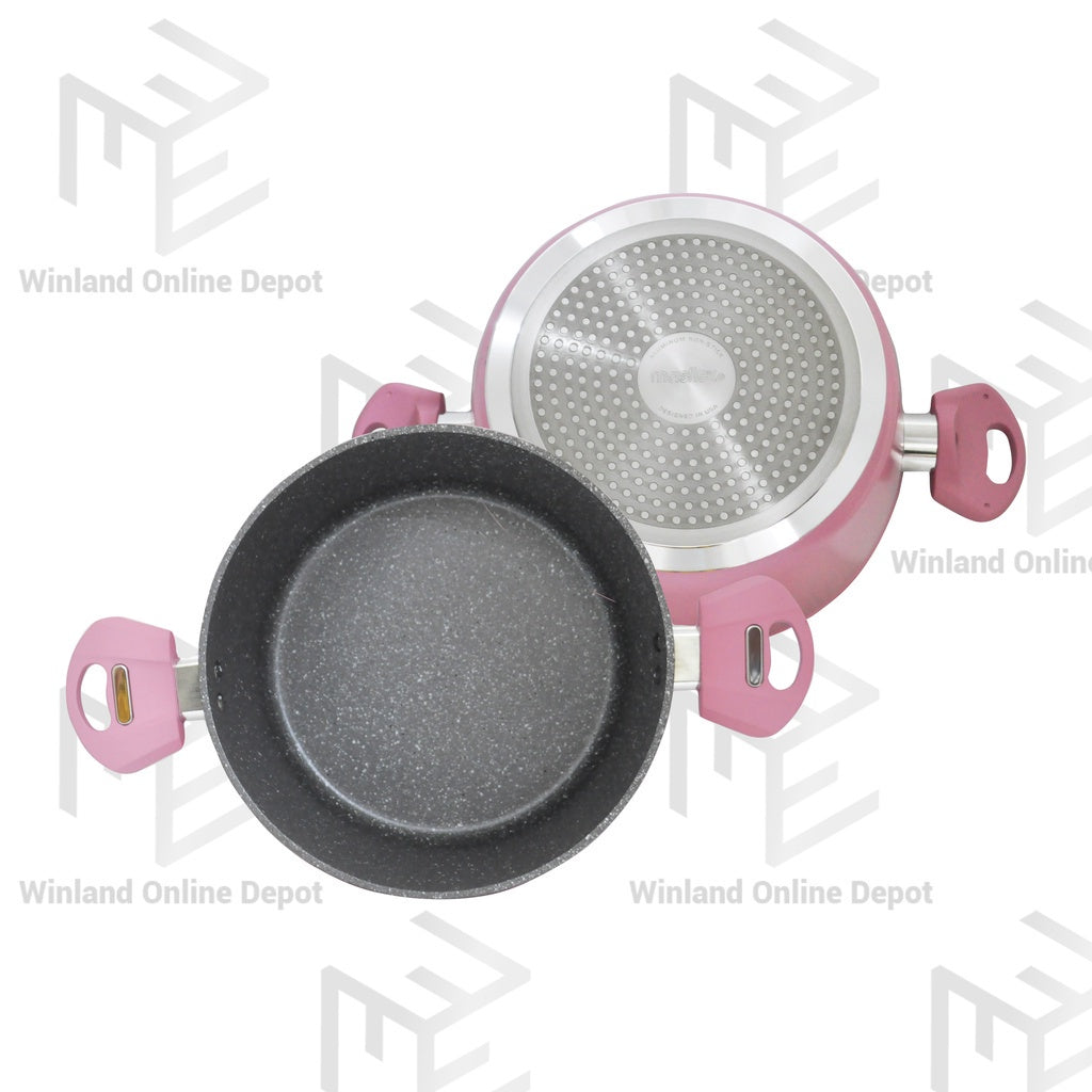 Masflex by Winland Spectrum Aluminum Non Stick Induction Casserole with Glass Lid 24cm NK-C25/PNK
